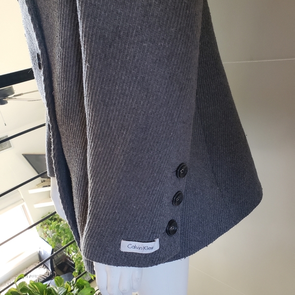 CALVIN KLEIN grey wool blend coat - Picture 11 of 12